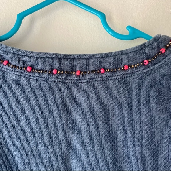 🌼 5/$25 Billieblush Girls Embroidered Beaded Knit Dress Blue Pink Paisley Size 4 - Picture 13 of 14